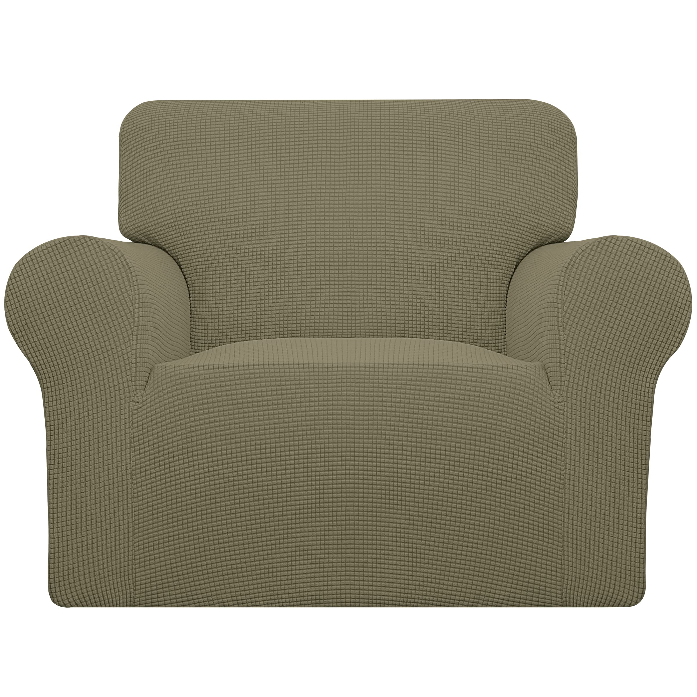 Easy-Going Stretch Oversized Chair Slipcover with Arm Washable Khaki