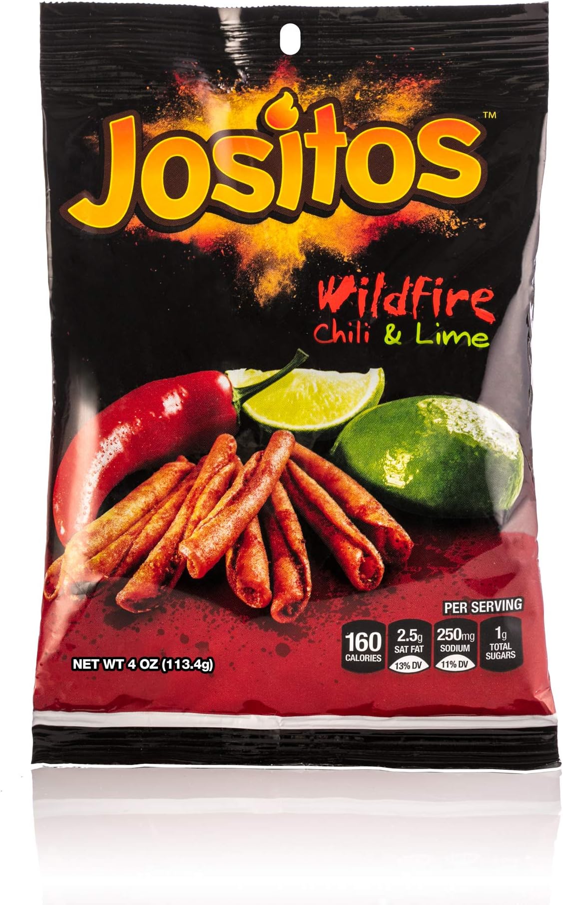 Jositos Wildfire Chili and Lime Spicy Corn Chips (8 Pack) 4 oz. Bag