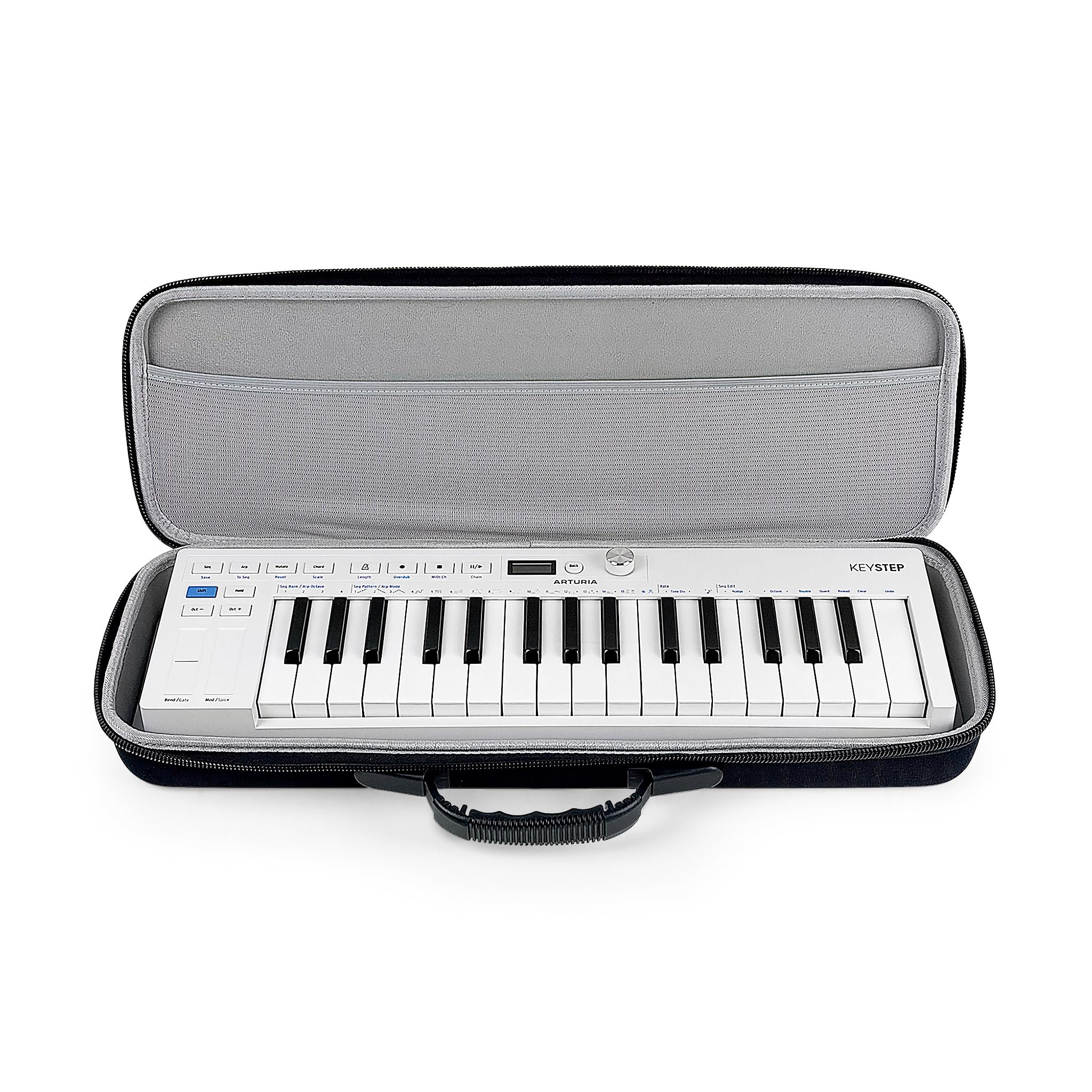 Analog Cases Pulse Case für Arturia KeyStep, Native Instruments M32 oder vergleichbare Midi Controller (Transporttasche aus langlebigem, geformtem Eva/Nylon, mit robustem Gummitragegriff), Schwarz