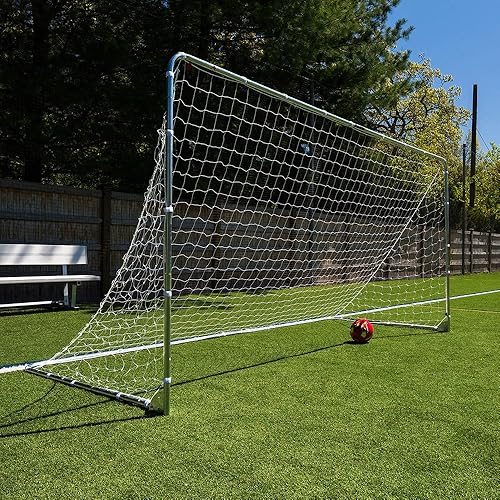 Miniatura 9 de Franklin Sports Porterías de fútbol de competición – Porterías de fútbol de acero portátiles para patio trasero – Portería de fútbol para adultos +