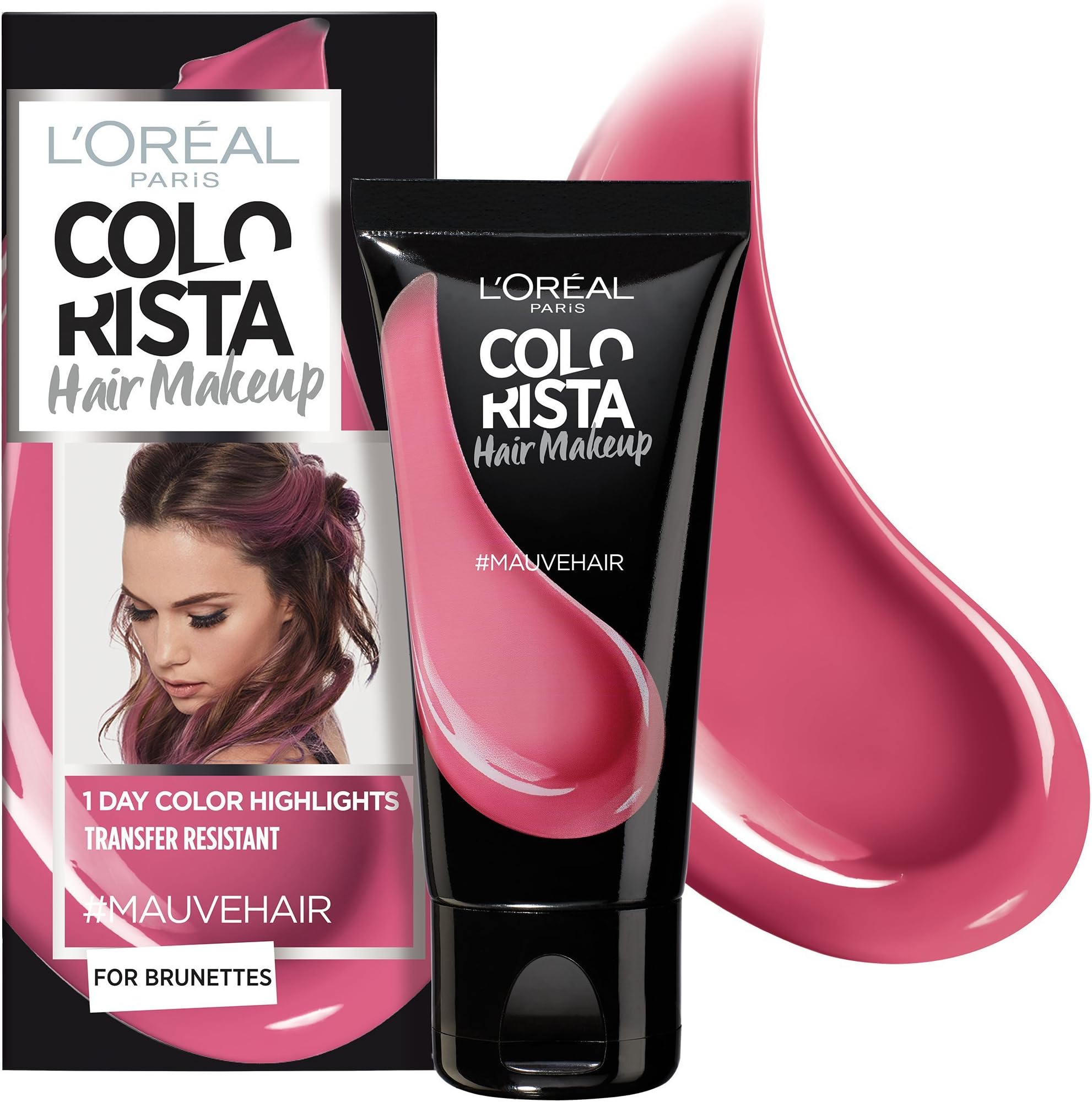 Colorista Hair Makeup Temporary Brunette Hair Colour, Mauve Purple