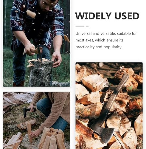 Miniatura 5 de Housoutil Hacha Funda de cuero 3 unids Ax Set Cuchillas Hacha Funda de cuero Funda de cuero Herramienta Cinturón Cubierta de Mano Cuero Protector de
