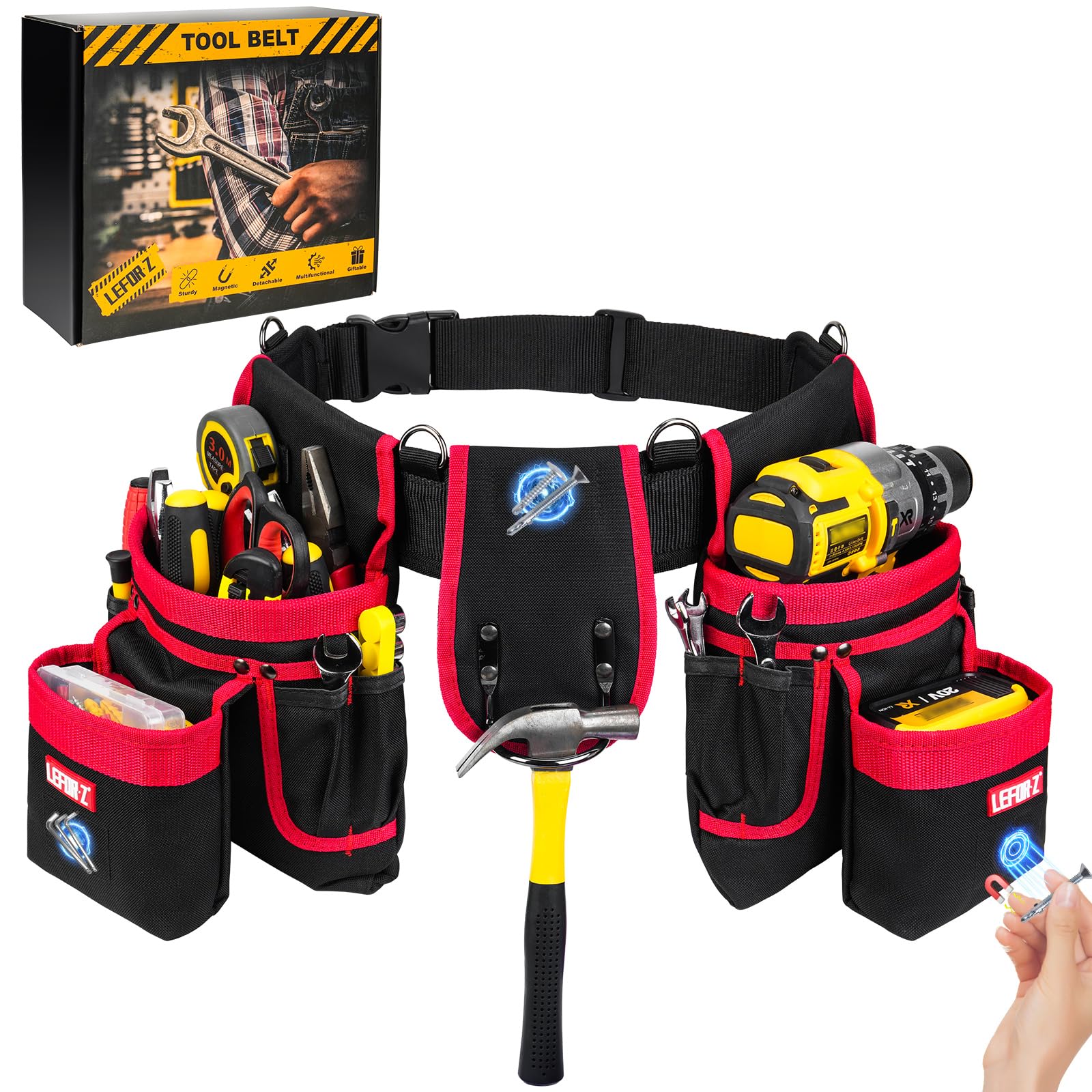 Werkzeuggürtel,Magnetische Werkzeugtasche Gepolsterter mit 2