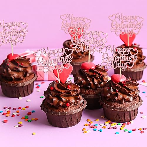 Vista 91 de 36 piezas de decoración de cupcakes para el día de San Valentín, dulce amor, San Valentín, para el día de San Valentín, fiesta de cumpleaños