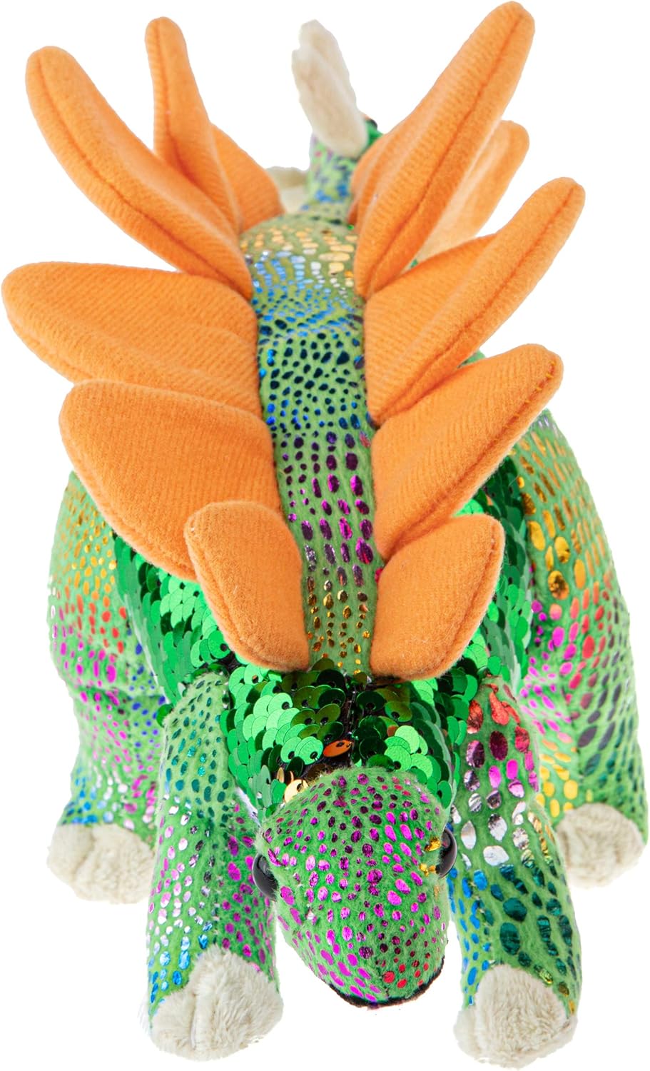 Wild Republic Stegosaurus Sequined, Gift for Kids, Plush Toy, Fill is Spun Recycled Water Bottles, 12 Inches
