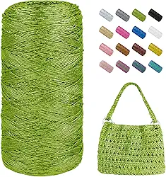 JeogYong Cordão de macramê metálico de 1 mm x 525 metros, fio de glitter verde para sacos de crochê, fio de macramê brilhante para pingentes de crochê, decoração de casa, artesanato DIY