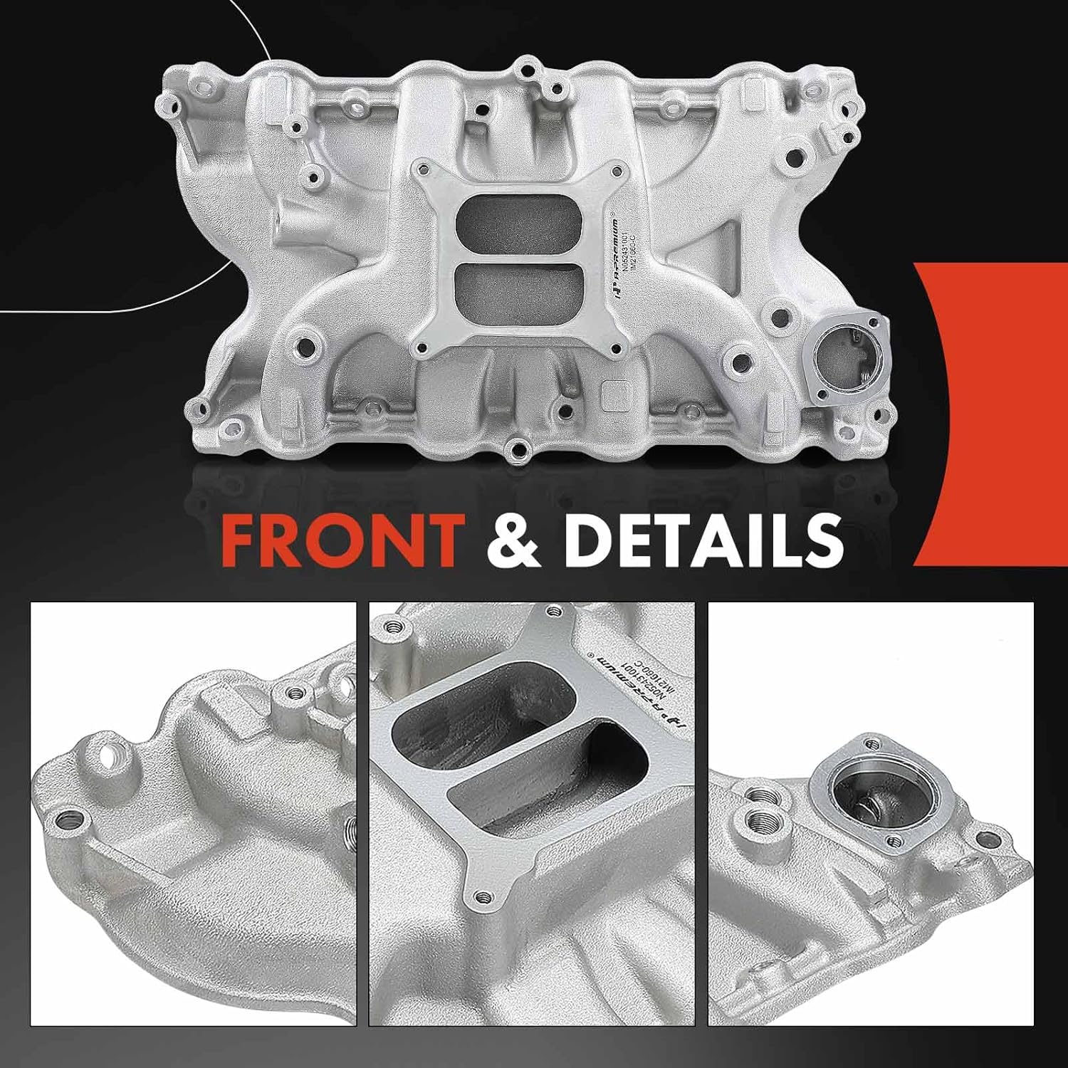 A-Premium Dual Plane V8 Intake Manifold Compatible with Ford 385 Series Big Block 1968-1973 7.0L/429, 1972-1987 7.5L/460, 4-Barrel