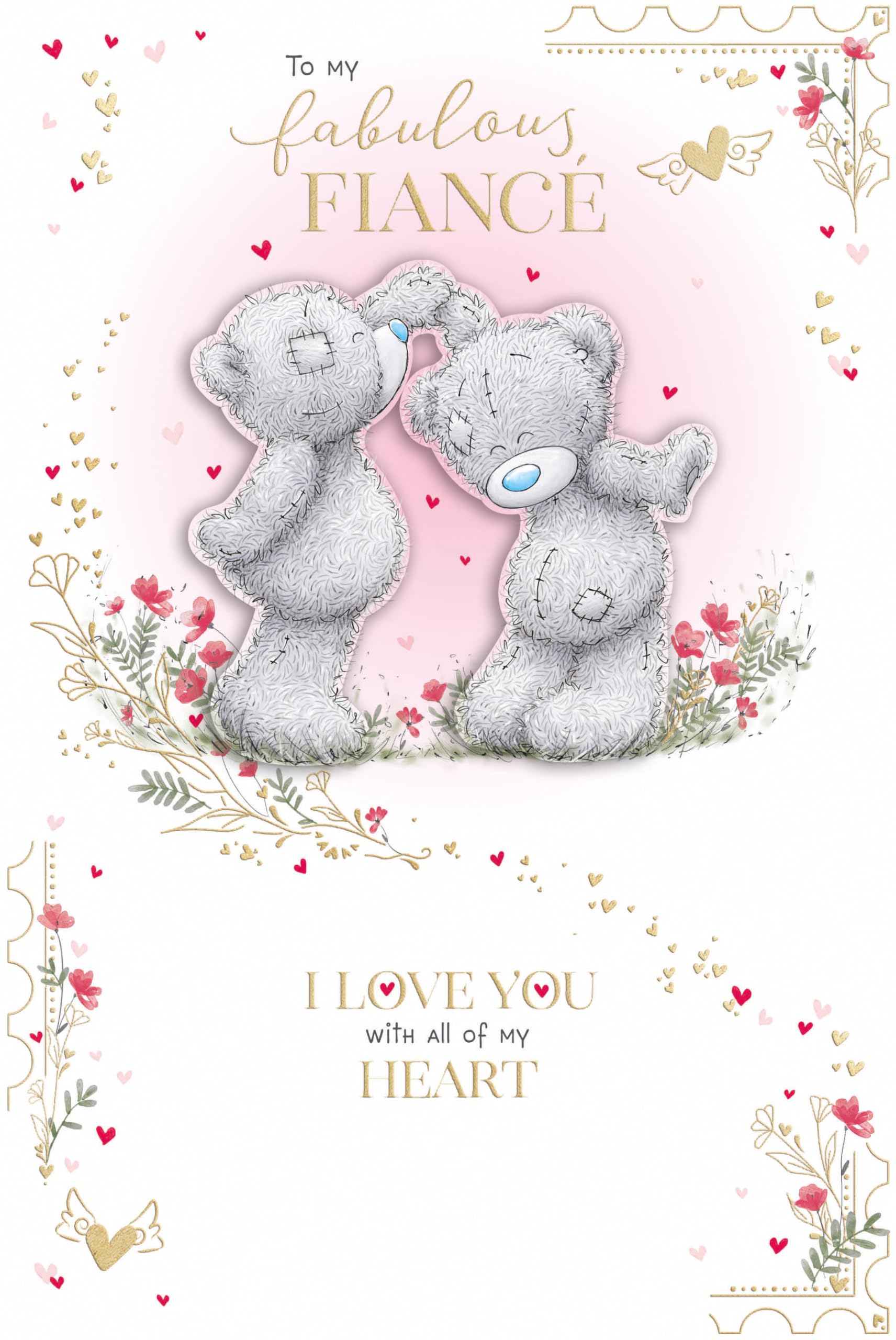Me to You Tatty Teddy Valentine's Day Card 'To my fabulous Fiancé' 6 x 9" - Official Collection