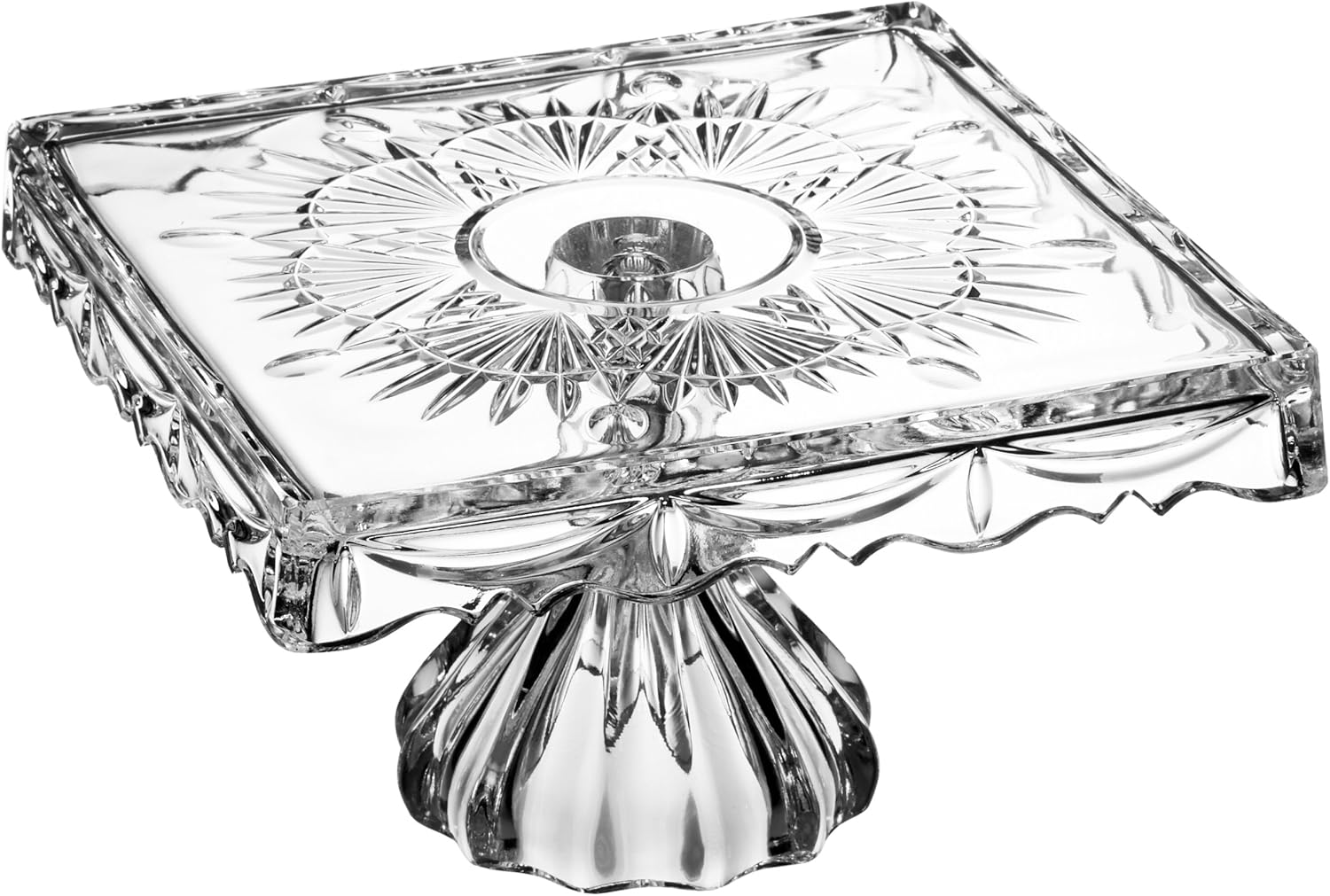 Godinger Crystal Freedom 10Inch Footed Cake Plate Cake