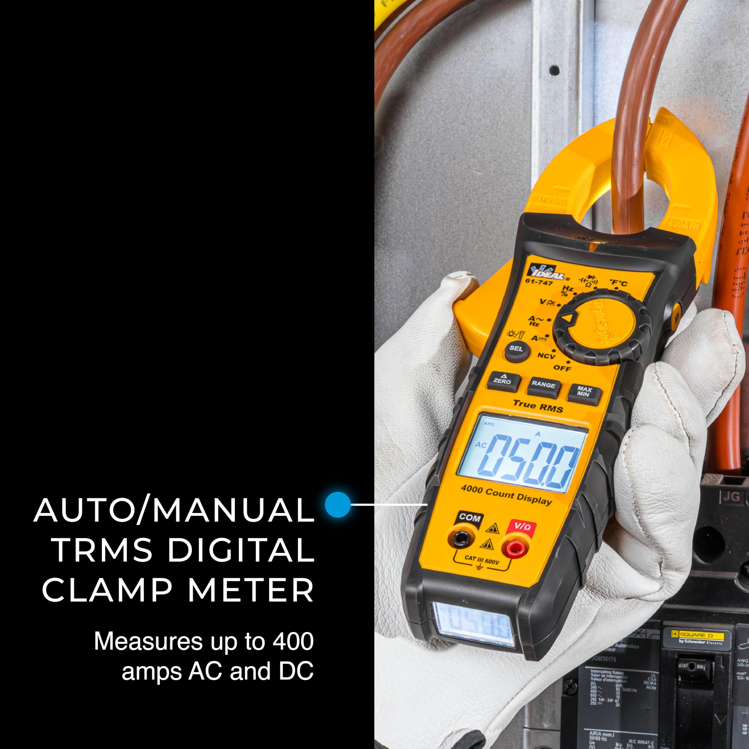 Ideal Electrical 61-747 TightSight Clamp Meter, 400A AC/DC, 600V TRMS — Amazon image 3