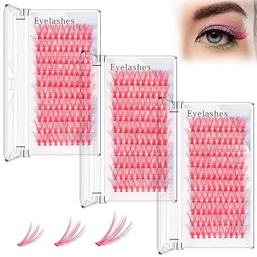 Miniatura 8 de 270 racimos de pestañas de colores de 0.460.550.630 pulgadas, longitud mixta, pestañas individuales, extensiones de pestañas de visón natural para