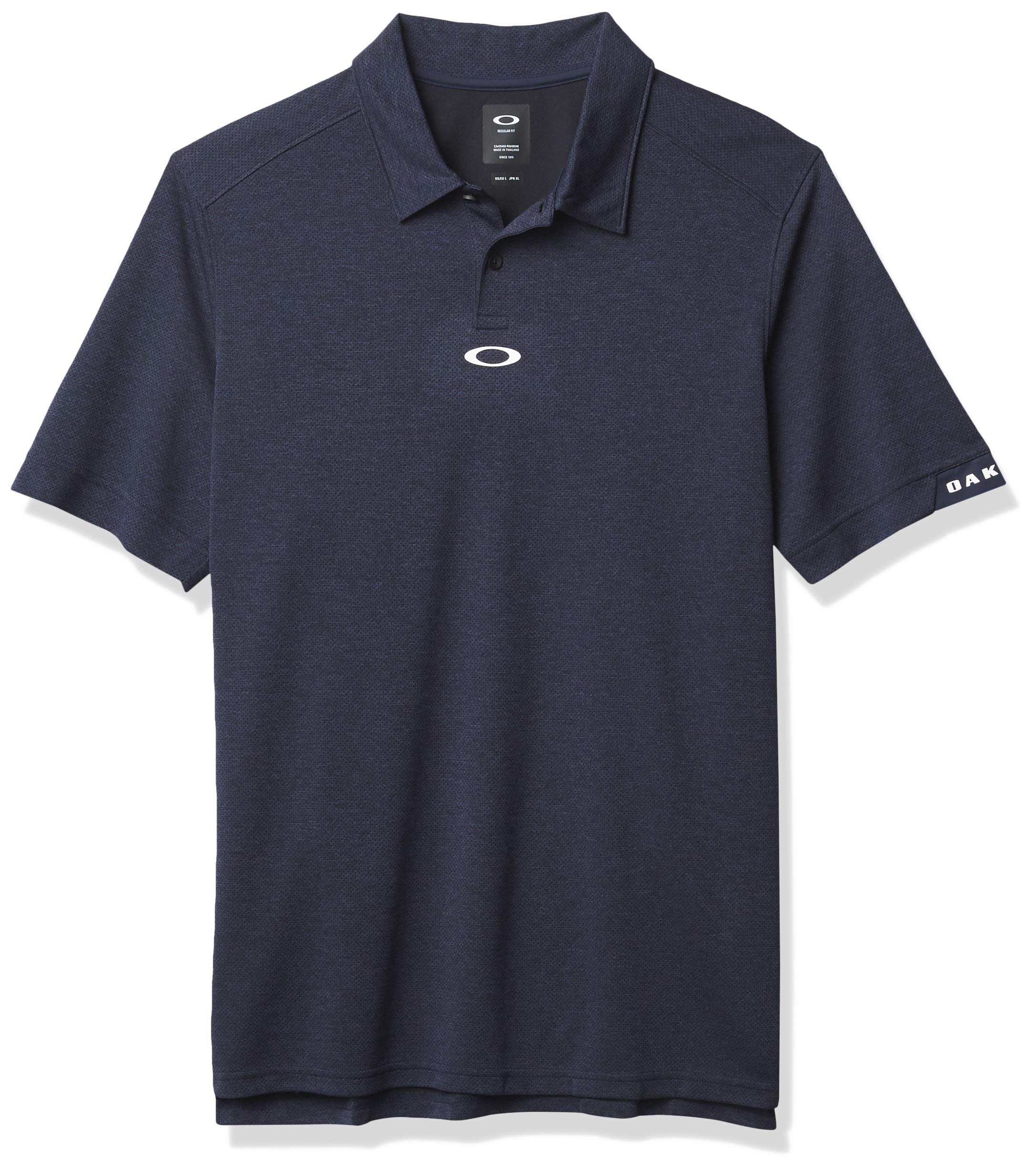 Oakley Men's AERO Ellipse Polo, Fathom Heather, M