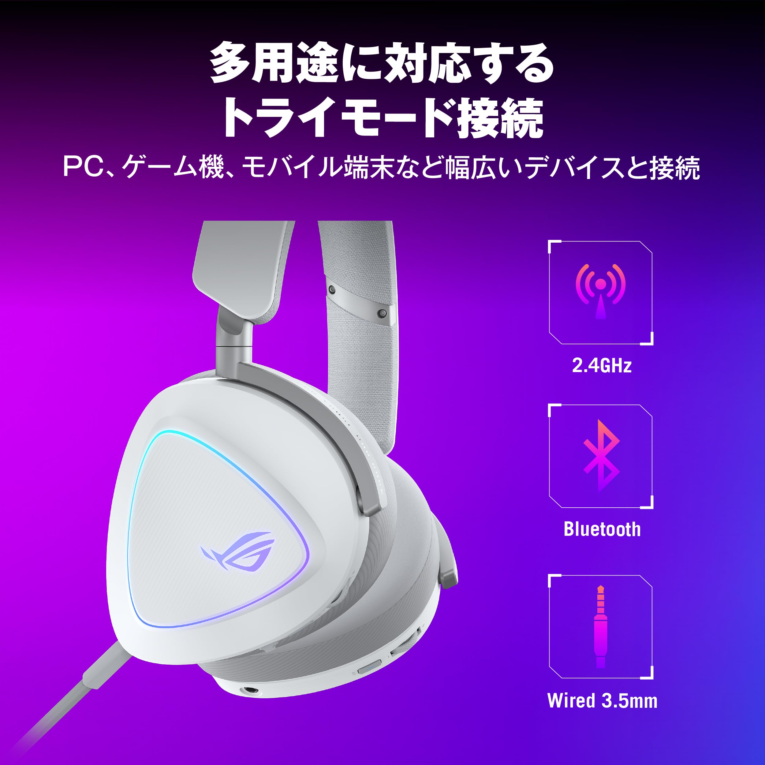Amazon.co.jp: ASUS ワイヤレスゲーミングヘッドセット/ROG Delta II