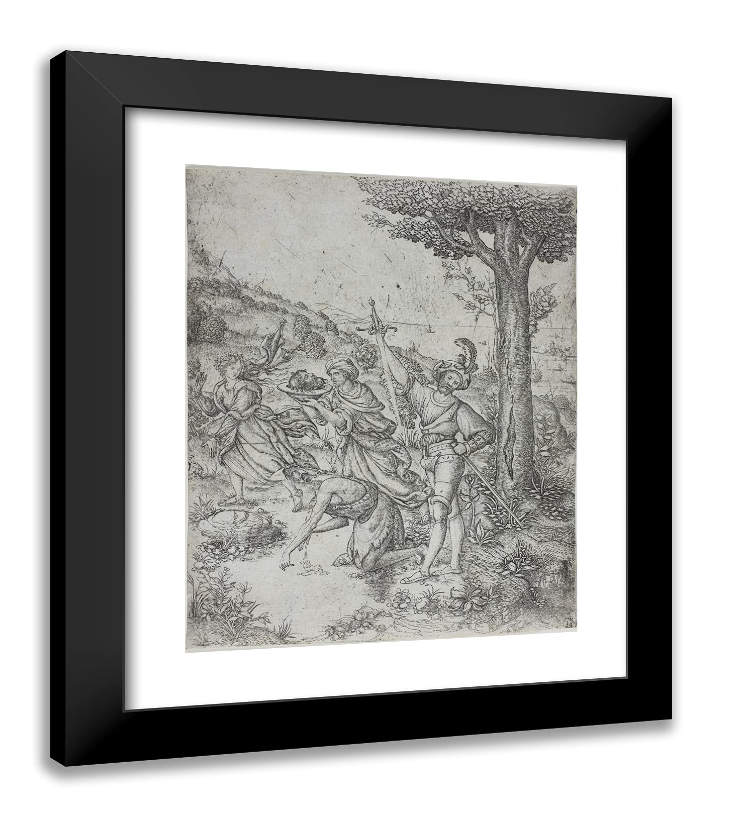 ArtDirect Master of The Beheading of St. John The Baptist 20x23 Black Modern Framed Art Print Titled Beheading of St. John The Baptist