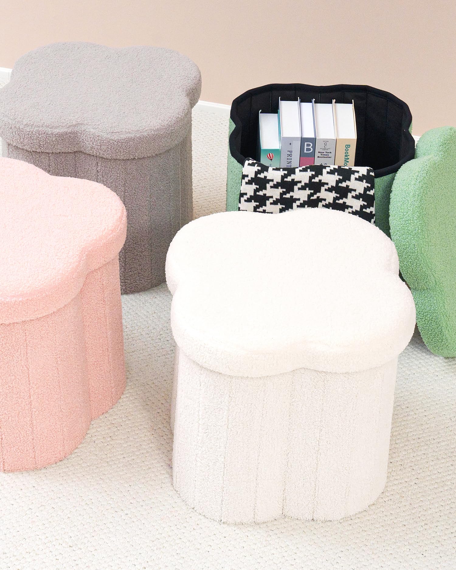 Cassapanca Multiuso Bianca 110x38x38 Cm - Pouf, Baule E Poggiapiedi Per Casa - Foto 8