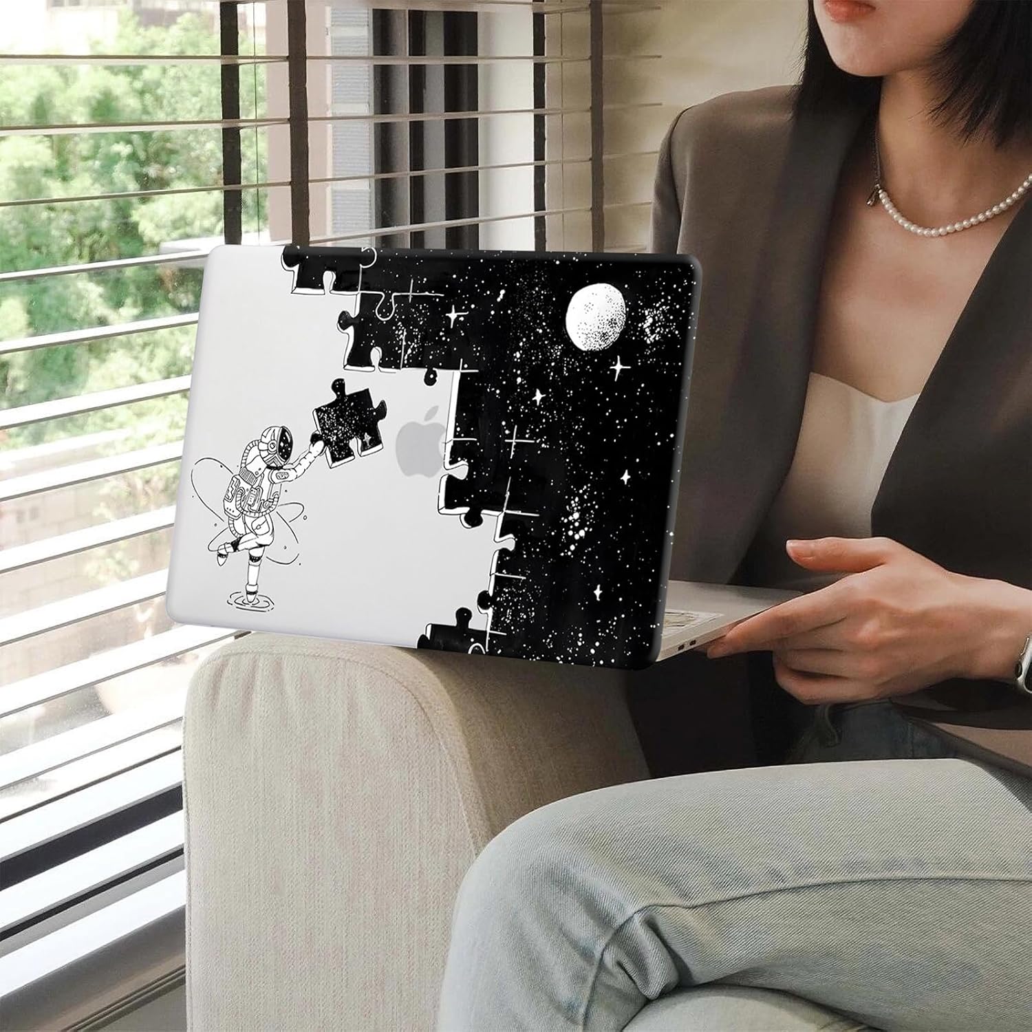 KEROM Compatible for MacBook Pro 16 inch Case 2025 2024 2023 2022 2021 M4 M3 M2 M1 Pro/Max Chip A3403 A3186 A2991 A2780 A2485, Cute Aesthetic Protective Plastic Hardshell & Keyboard Cover,Space Puzzle - Image 6