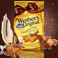Vista 4 de Werther's Caramelos suaves originales envueltos individualmente con temática navideña, canela, crema de carmelo salada y cubierta de chocolate