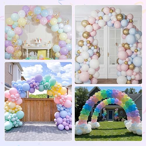 Miniatura 6 de Kit de arco de globos, marco ajustable de 10 pies de ancho y 7.5 pies de alto, soporte de arco de globos ideal para decoraciones de fiestas, bodas,