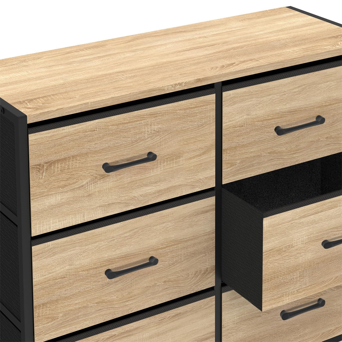 IDMarket - Commode 6 tiroirs en Tissu Utah 80 cm Meuble de Rangement Design Industriel