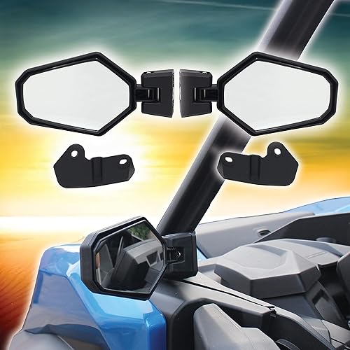 Miniatura 3 de Espejos laterales plegables ajustables compatibles con accesorios Can-Am Maverick Trail Sport Commander 2018-2022 (2 piezas 715003639)