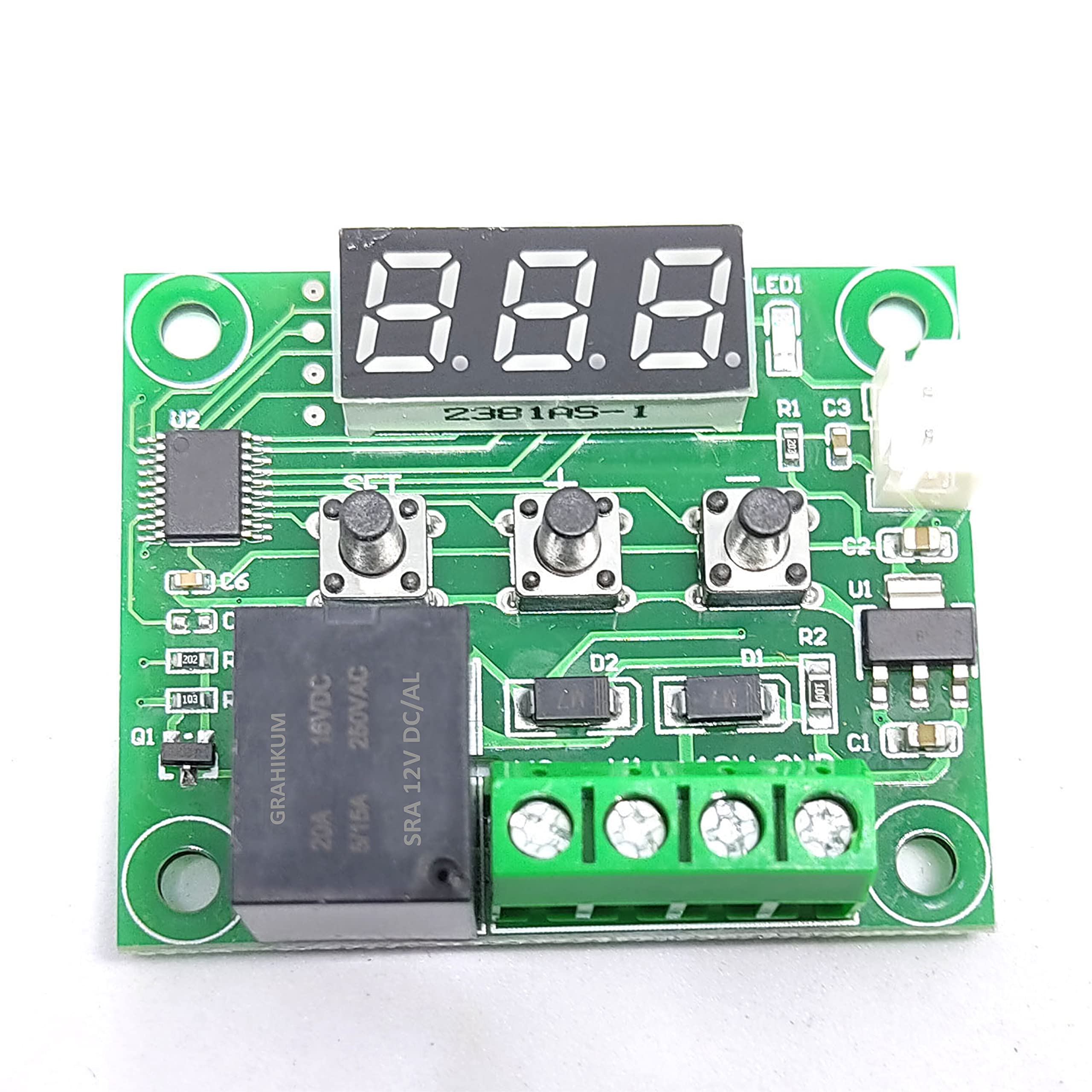 Manushre Manas Enterprises W1209 Digital LED DC 12V + NTC Sensor heat cool temp thermostat temperature switch Module On/Off Controller electronic Board DIY(Pack of 2) 1