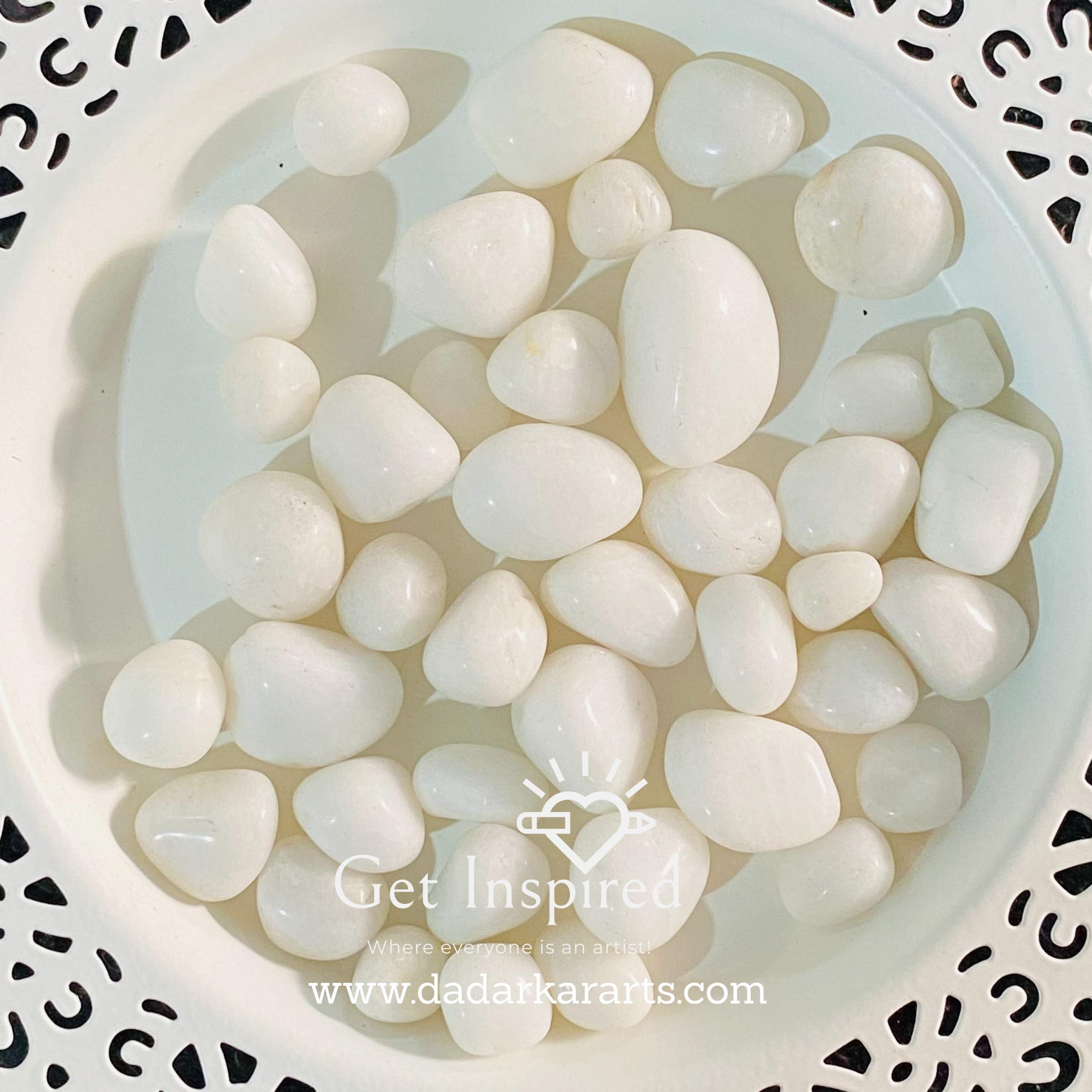Fresh Water White Glossy Pebbles Stones for Resin Art, Pour Art, Jewelry Making & Nail Art by Get Inspired� Jumbo Pack 250gms-image-24