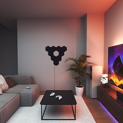Miniatura 4 de Nanoleaf Shapes WiFi and Thread Smart RGBW - Paquete de expansión de 16 millones de luces LED de color regulables para juegos y decoración del hogar