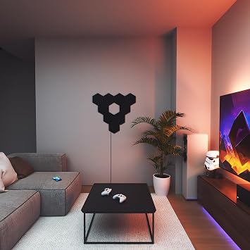 Nanoleaf Shapes Ultra Black Hexagon Expansion Pack, 3 Additional Smart Light Panels LED RGBW - Modular Wi-Fi Colour Changing Wall Lights, Works with Alexa Google Assistant Apple Homekit