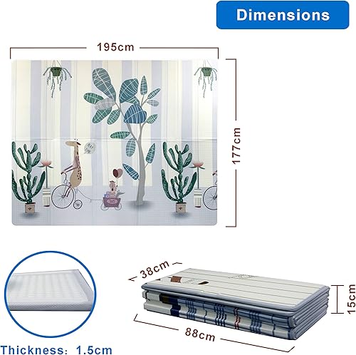 Miniatura 2 de Tapete plegable para bebé, tapete de juego de espuma extra grande, reversible, impermeable, portátil, de doble cara, para niños pequeños, uso en
