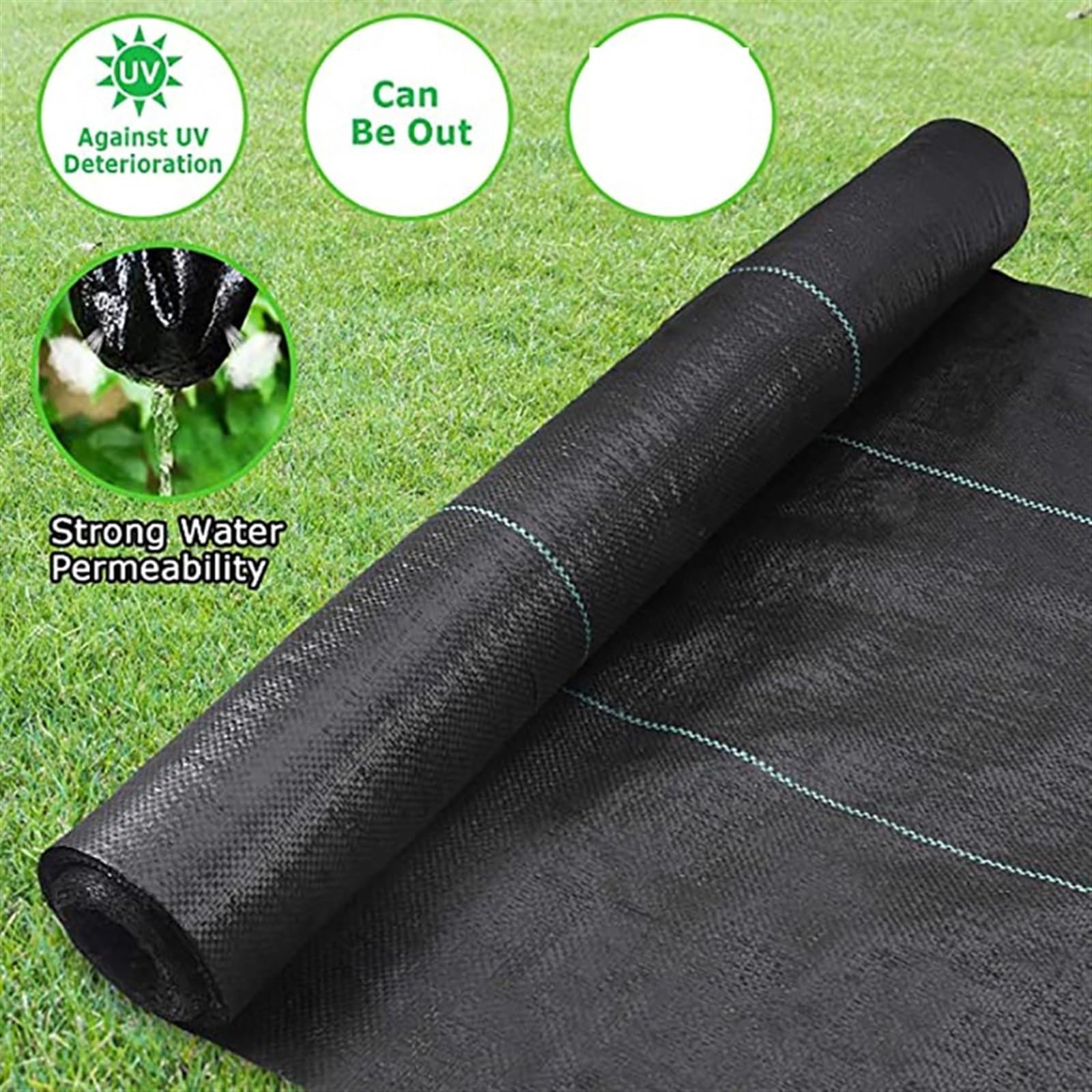 Tejido de Polipropileno for Control de malezas, for Plantas, antihierba, for Uso agrícola, for invernaderos, Permeable al Agua para Jardín Huerto(0.8M Width,5M Length)