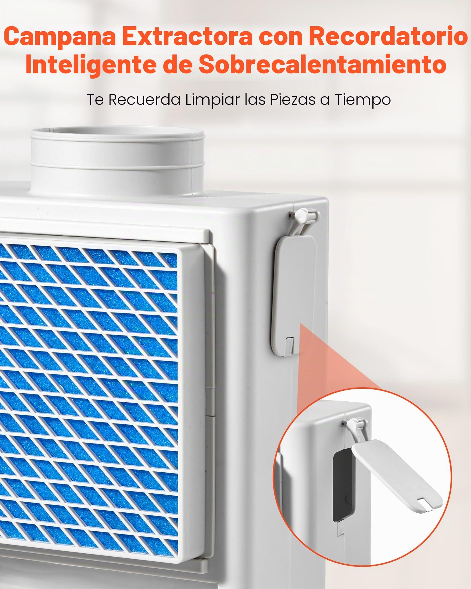 VEVOR Kit de Ventilación 3 en 1 para Secadora de Interior, con Cajón de Agua, a Puerto de Escape 99 mm, con Recordatorio Inteligente de Sobrecalentamiento y 4 Almohadillas Purificadoras, Blanco