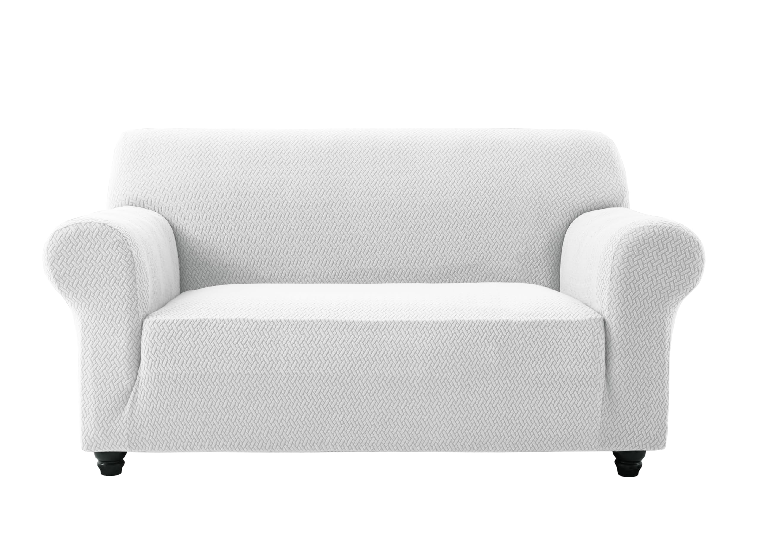 AMEHA High Stretch Sofa Cover 2 Seater Spandex Elastic Fit Slipcovers T Shape Non Slip Loveseat Couch Covers Furniture Protector - 2 Seater, Silver Grey