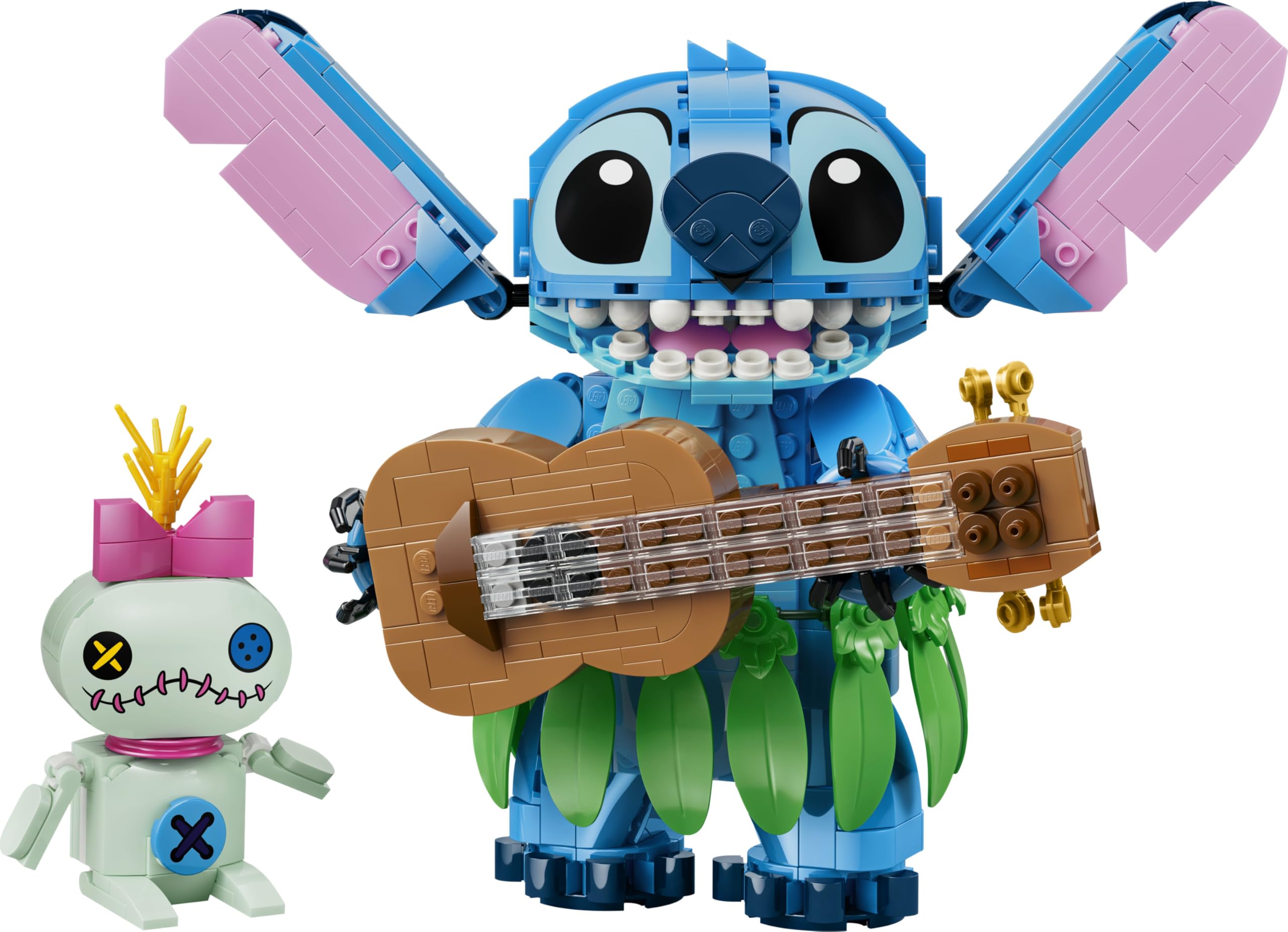 LEGO | Disney Stitch e Scrump Giocattolo - 2 Action Figure con Accessori tra cui un Ukulele - Decorazione Cameretta - Regalo di Compleanno per Bambine e Bambini da 9 Anni in su Fan del Film - 43296