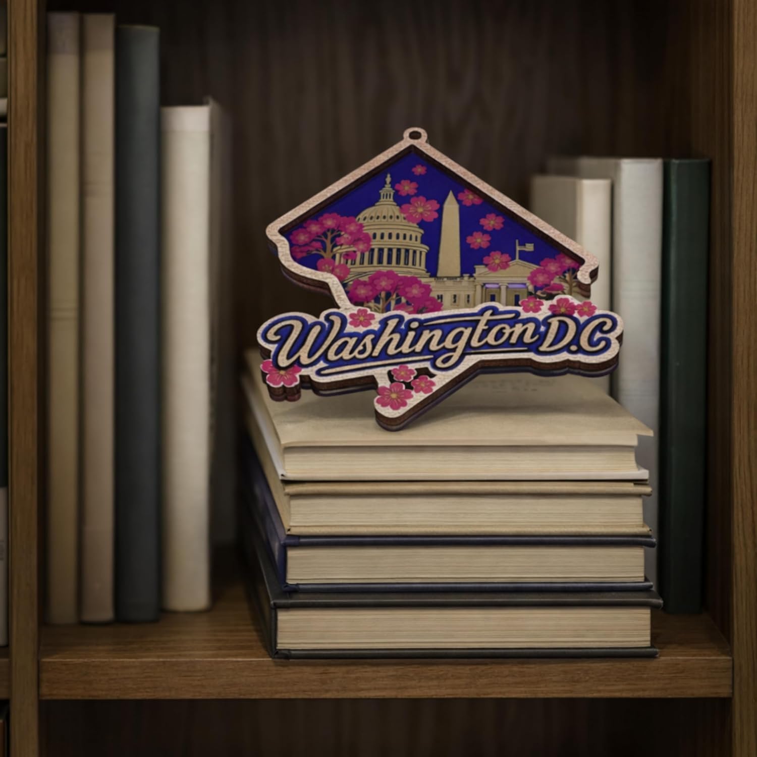 Washington DC Ornament for Car Hanging Decorations, Washington DC Ornaments, Car Hanging Decorations Decor Ornaments, 3D Wooden Acrylic Keepsake, Home Decor, Birthday Gift Souvenir for Family Friends - Image 5