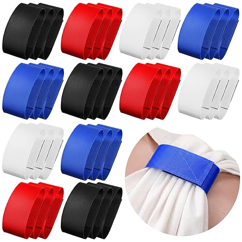 Kajaia 48 piezas de bandas de manga de jersey, soportes de manga de color sólido, para fútbol, sóftbol, deportes, correas con cierres de para
