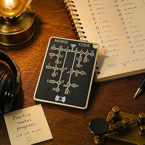 モールス信号トレーナーカードプロ、インタラクティブなLEDと信号ボタンを備えたプロフェッショナルPCB学習デバイス、リアルタイムデコードコード学習カード、暗号化トレーニングツール、エレクトロニクス愛好家向け - 3