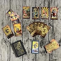 Vista 4 de SUNHHX Tarot - Tarot - Tarot de cartas de tarot, impermeable, resistente a las arrugas, lámina dorada, con libro de instrucciones en inglés