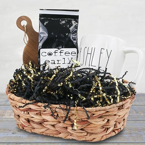 Miniatura 194 de MagicWater - Papel de corte arrugado para cestas de regalo, 2 libras, vainilla y oro, perfecto para relleno de papel triturado, relleno de cestas