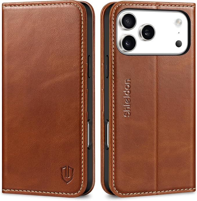 Leather Wallet Case, Retro Brown