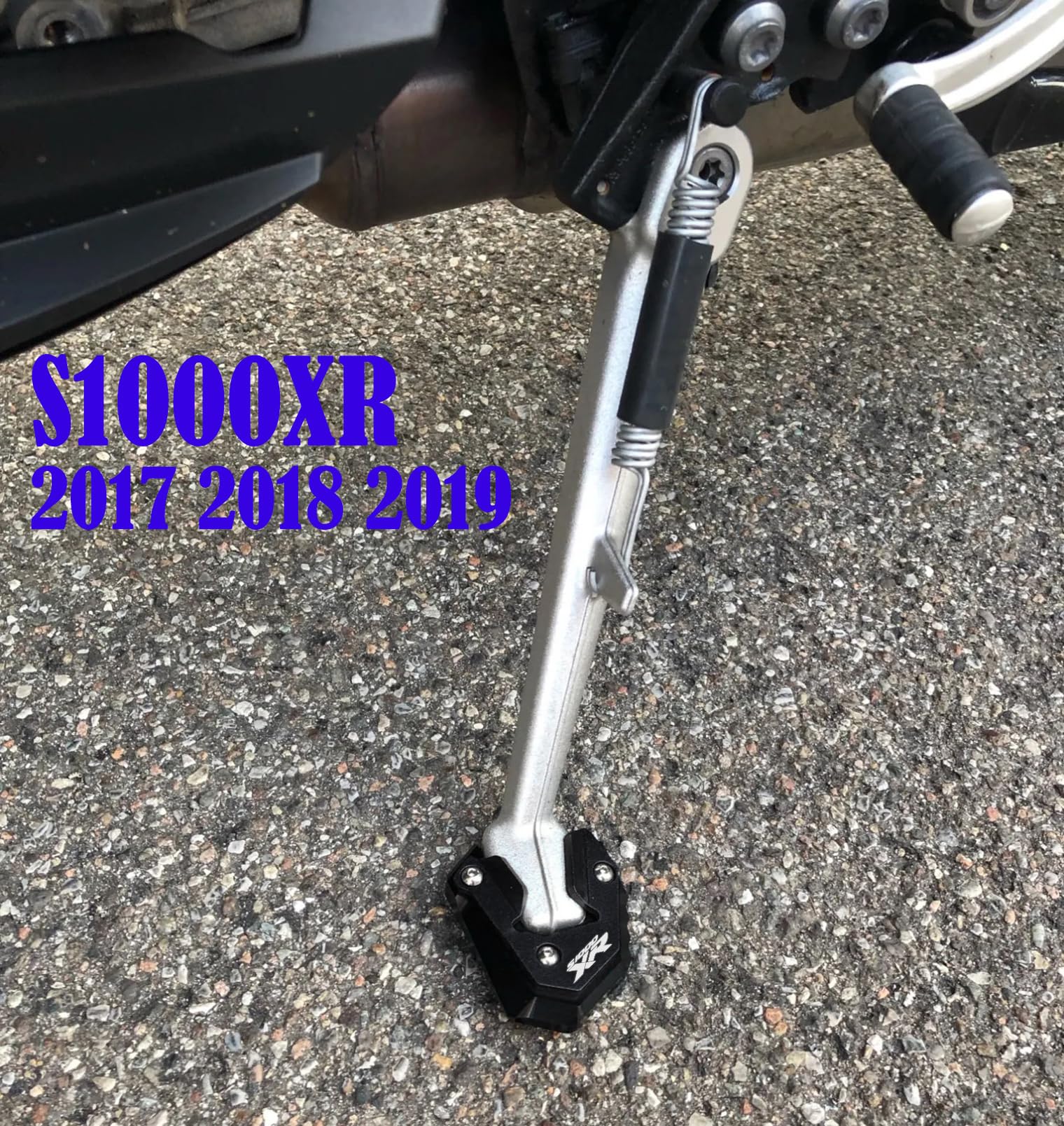 Accesorios de motocicleta para S1000XR S1000 XR 2014 2015 2016 2017 2018 Placa caballete de extensión de soporte lateral (negro, 2017-19)