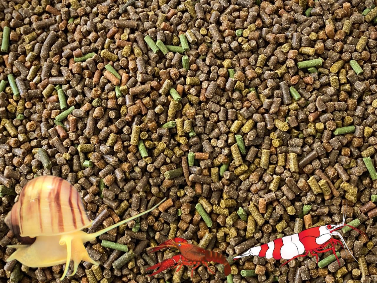 Super Freshwater Shrimp Food,Calcium,Spirulina,Crayfish & Snail Mix,Cherry Shrimp,Bottom Feeders - A109 (Veggie & Krill, 4oz)