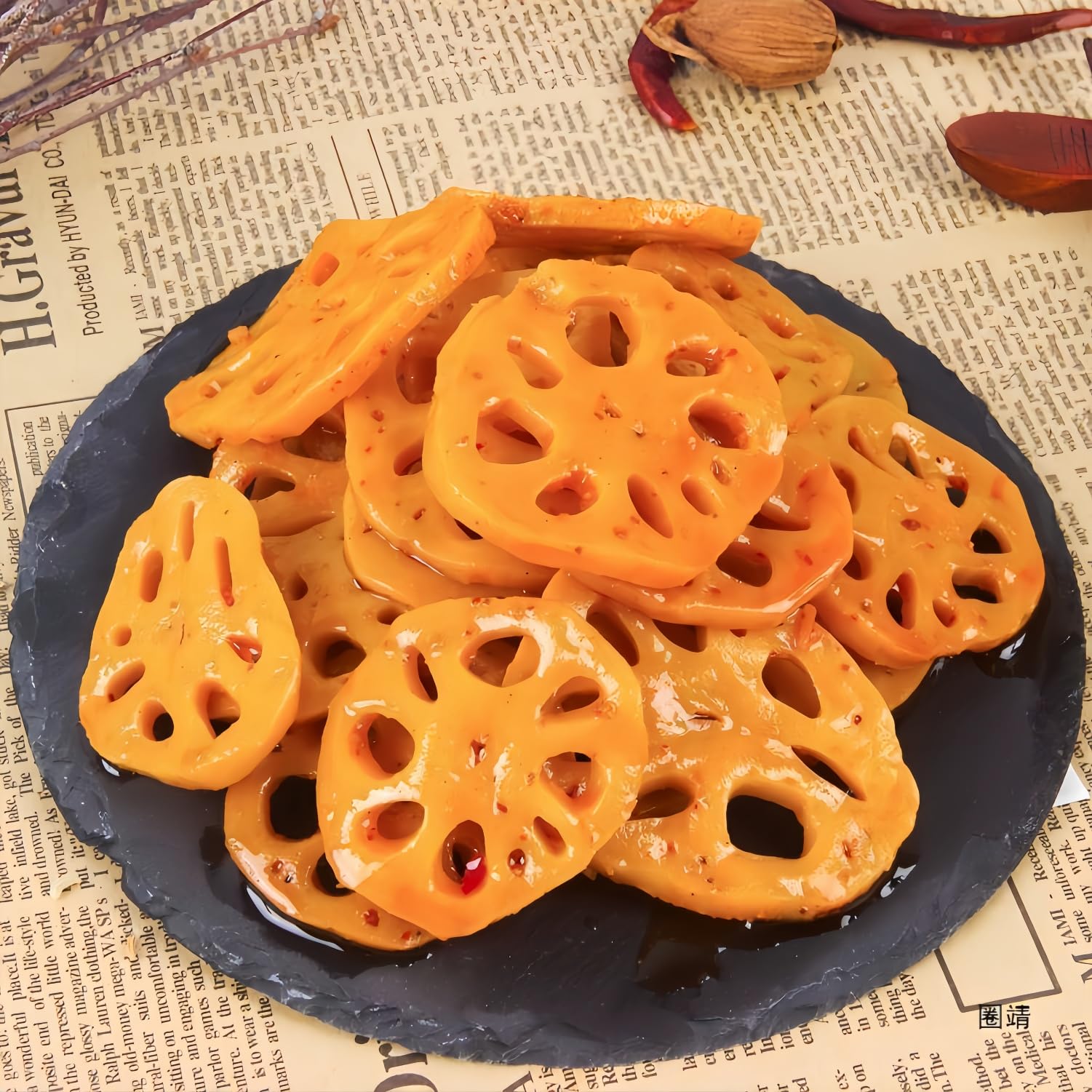 WSYLS-Fette croccanti di radice di loto, sapori piccanti e di anatra nera, 30 g/confezione*4 confezioni, snack asiatici, autentico sapore cinese