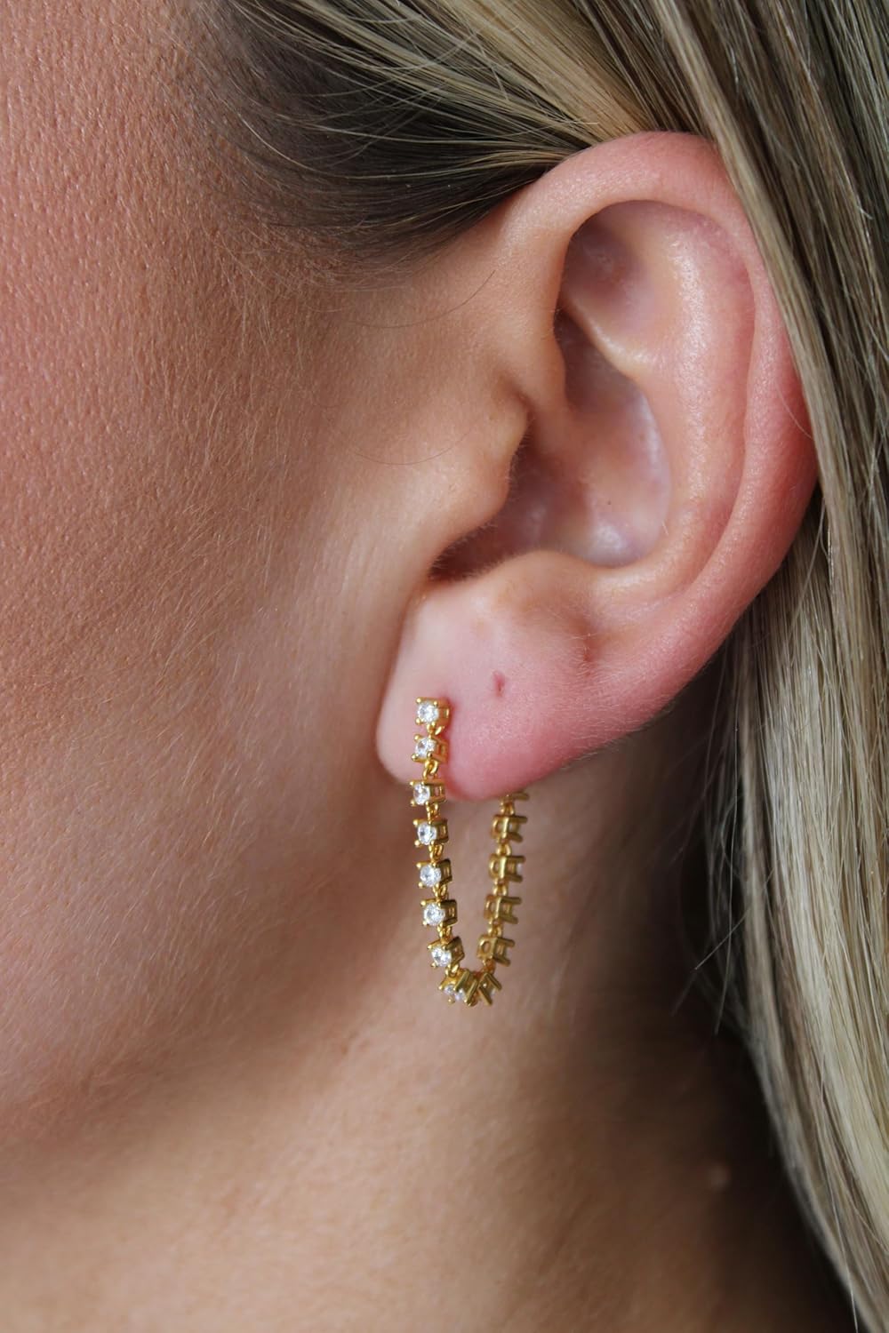 18k Gold Dangle Earrings for Women - Gold Plated Brass Diamond Earrings Layered Dangling with Tassels for Women Hypoallergenic Non Tarnish - Image 4