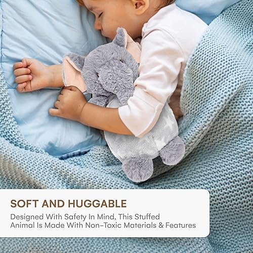 Miniatura 4 de CHILDLIKE BEHAVIOR Animales de peluche de elefante, peluche gris con orejas forradas de satén, tamaño pequeño, ultra suave, lavable, compañero
