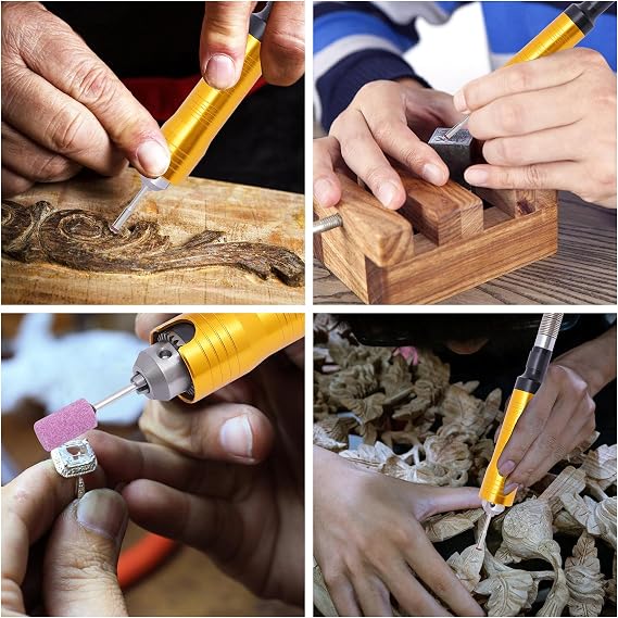 Rotary Tool Flex Shaft Hanging Grinder Carver, Electric Multi Function Metalworking Tools Repair Kit, Foot Pedal Control, 780W Strong Power Shaft Rotary Tool Kit, 25000 RPM Metal Flexible Shaft
