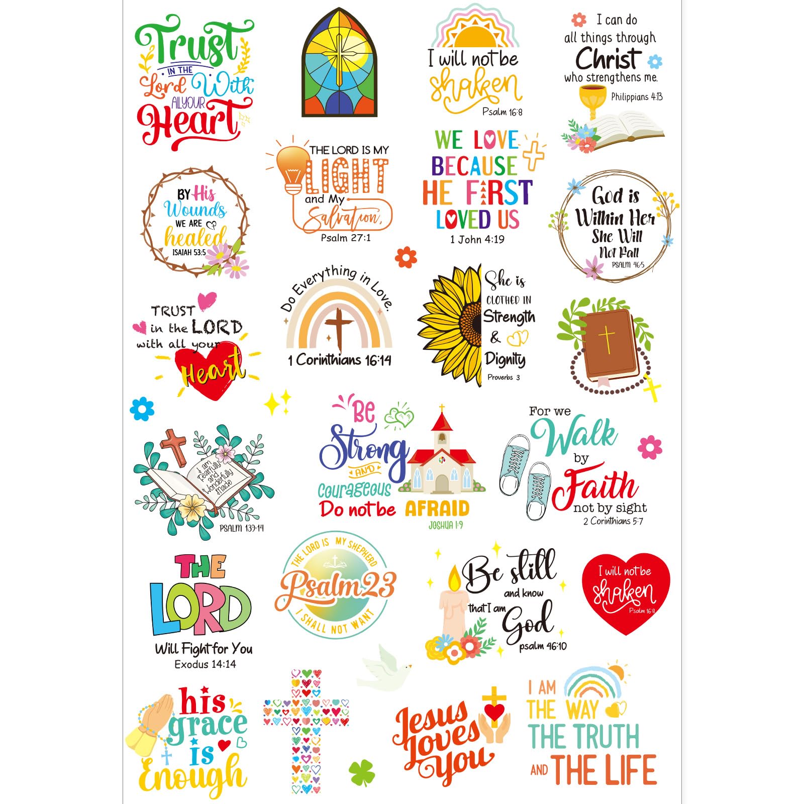 Gameza Christian Temporary Tattoos Stickers - 184PCS Bible Verse Temporary Tattoos for Faith Holy Week Jesus Cross Tattoo Stickers Christian Party Favors Supplies Decor Religious Easter Gifts