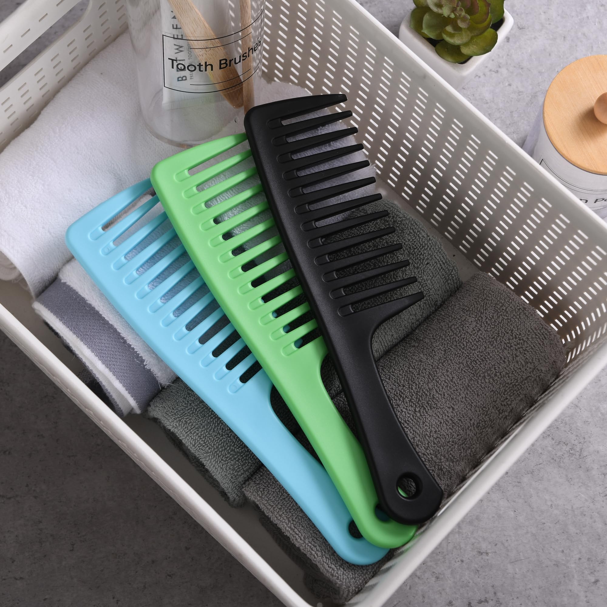 Breiter Zahnkamm und großer Haarentwirrungskamm, langlebige Haarbürste für bestes Styling und professionelle Haarpflege, geeignet für lockiges Haar, langes Haar, nasses Haar in allen Arten, reduziert