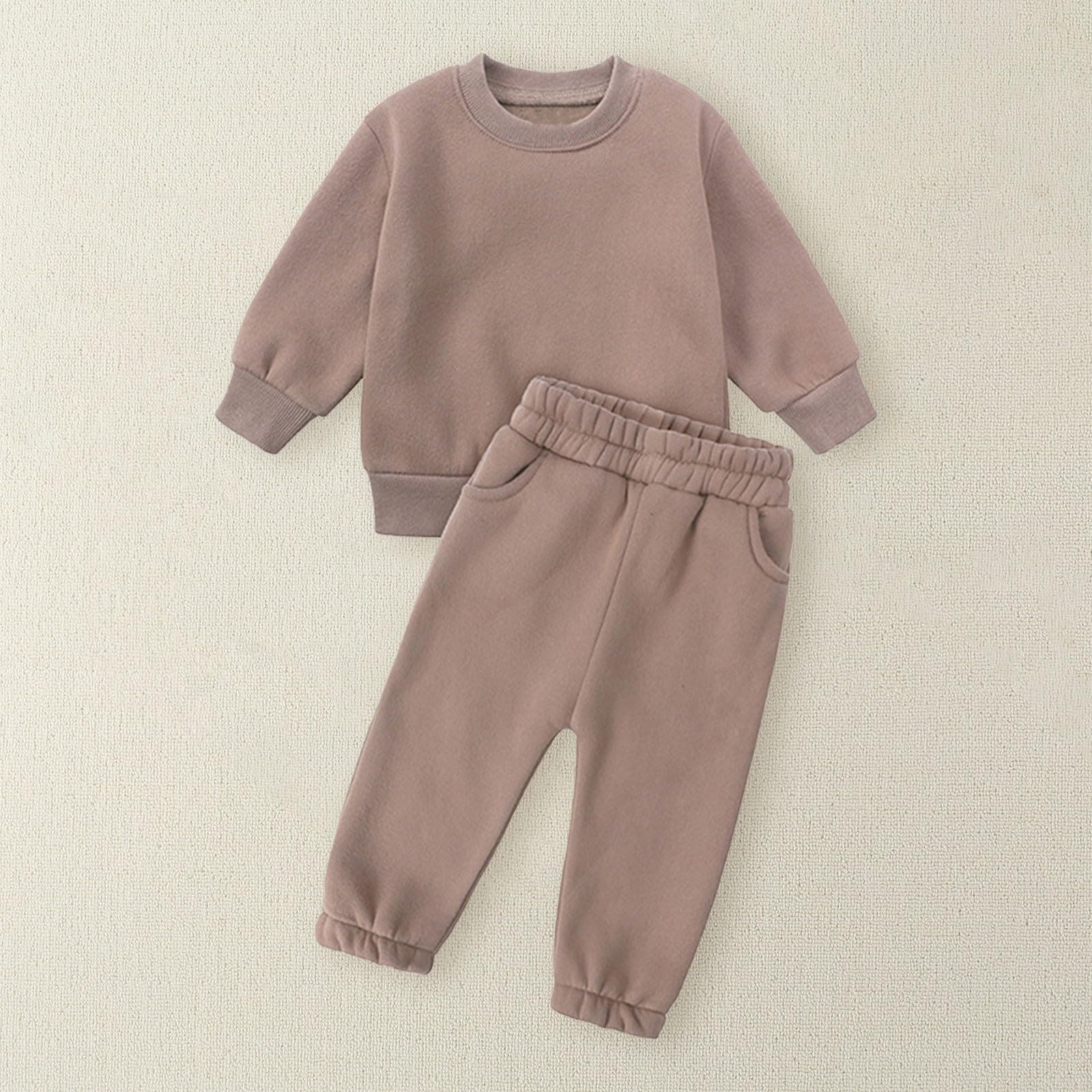 Kinder-Trainingsanzug-Set, 2-teilig, langärmelig, Pullover, Sweathose, Jogginghose, Outfit, gemütlich, weich, warm, Activewear-Kleidungs-Set