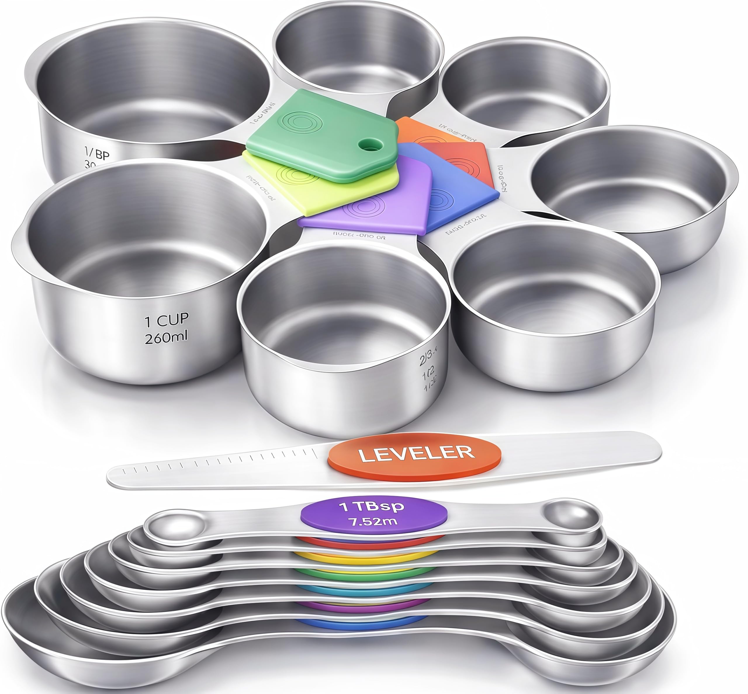 Howgoody Magnetic Measuring Cups and Spoons Set
