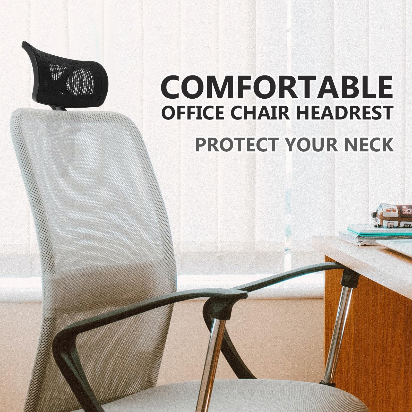 PRETYZOOM Reposacabezas para Silla de Oficina Ajustable en Elevación Cojín Ergonómico de Malla y Estructura Giratoria para Mayor Comodidad Hogar y Oficina